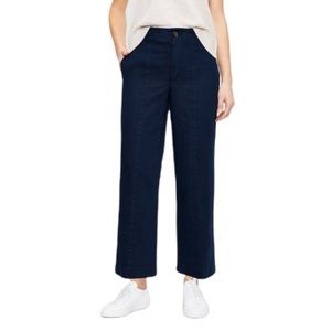 LOFT WIDE LEG LINEN CROP PANTS